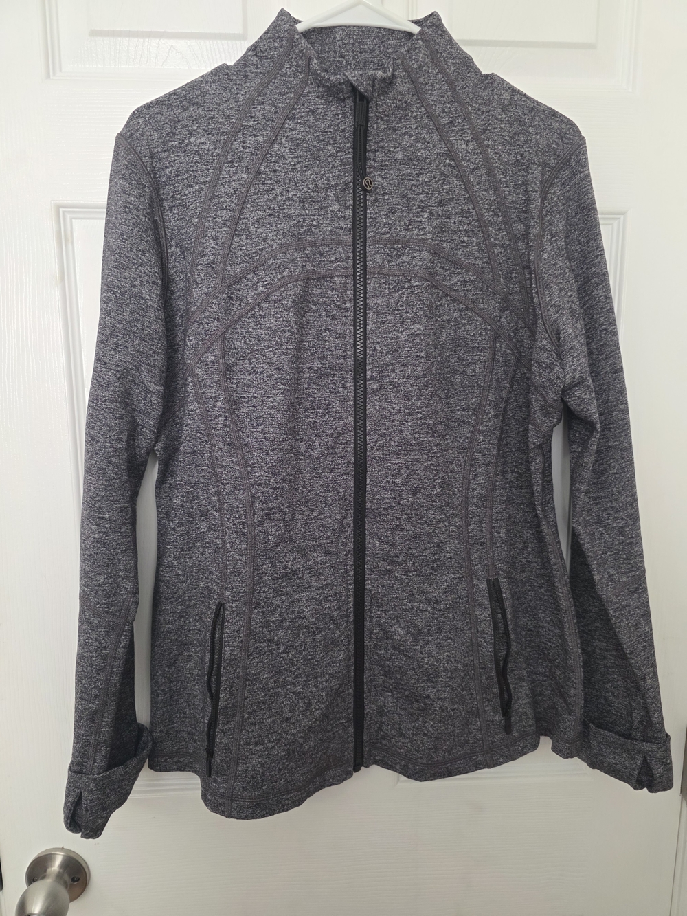 Lululemon Define Jacket *Luon Heathered Black Size 16 — Like New